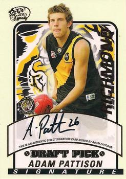 2005 Select Dynasty AFL - Draft Pick Signatures #DS16 Adam Pattison Front